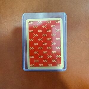 Gucci Red And Gold 3 Of Hearts Playing Card